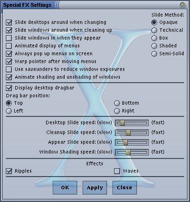 Special FX Settings