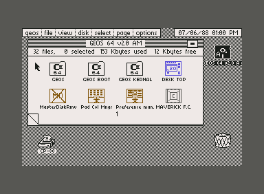 Commodore 64 verze operačního systému GEOS (obrázek vytvořil Michal Petrenka)