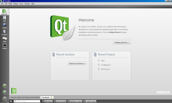 Qt Creator je součástí Qt SDK a to v nejnovější verzi 1.1.